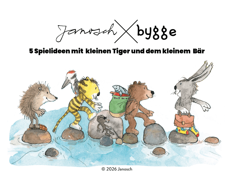 bygge x Janosch - 5 Spielideen mit kleinen Tiger und dem kleinem Bär - bygge.store